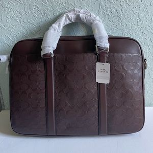 Coach Brief Mahogany In Signature Leather #72230 Unisex